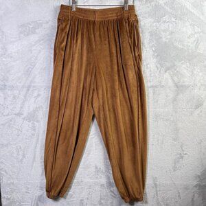 SKIMS Velour Joggers Women's Medium Smoke Brown FLAW Sweatpants Oversized Velvet